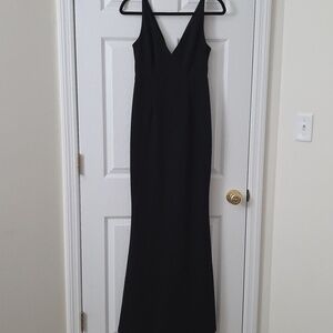 Lulu's Black V-Neck Maxi Dress